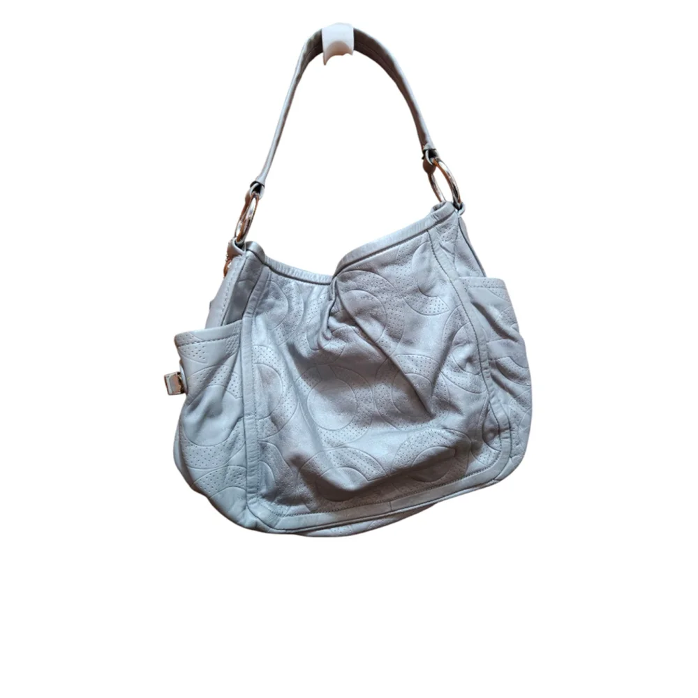 Coach Parker Perforated Grey Leather Hobo Bag w/Hangtag